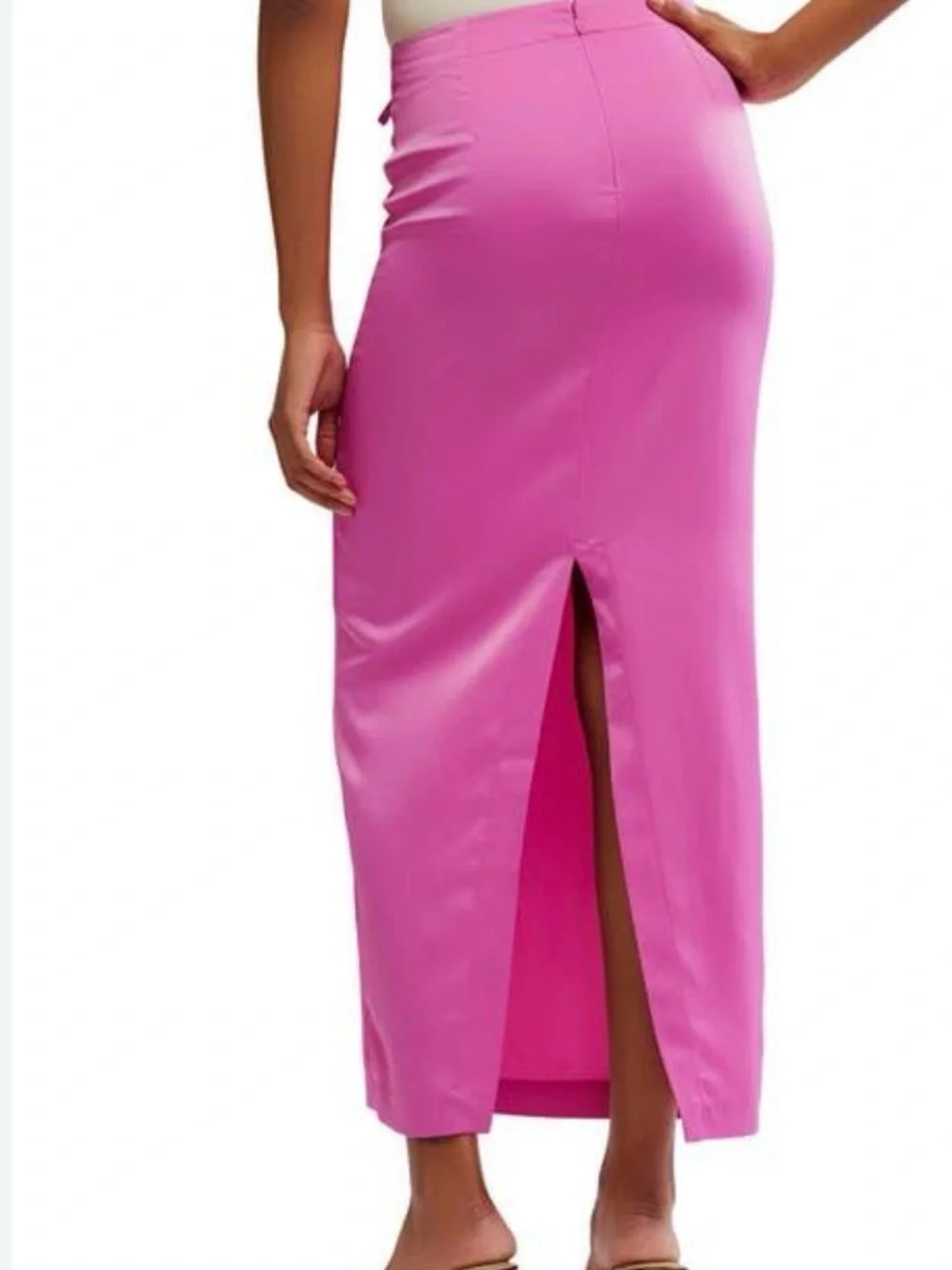 Free People Pink Rosetto Column Maxi Skirt Size 10 - Picture 2 of 10
